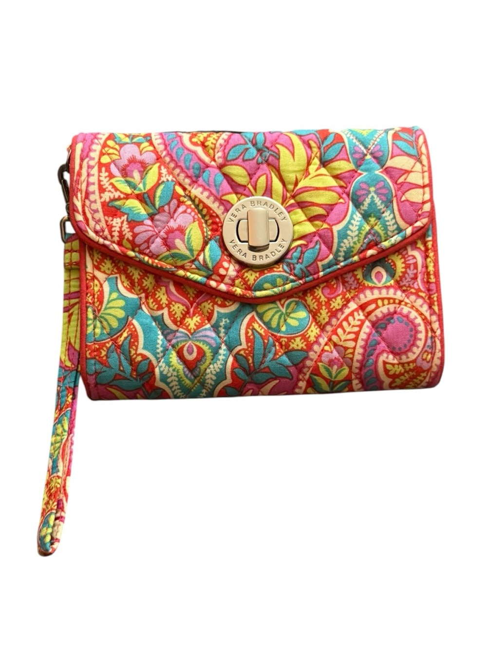 Vera Bradley Turn Lock Wristlet Paisley in Paradise